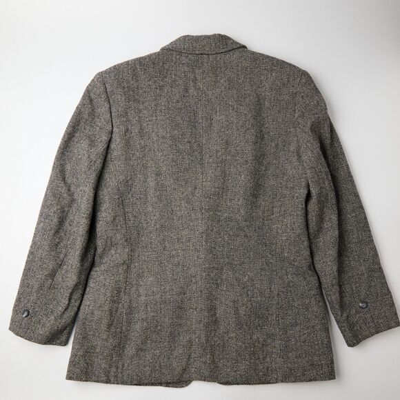 Vtg Pendleton Blazer Jacket Womens 10 Black White Chevron Wool Notch Lapel *hole - Picture 2 of 11